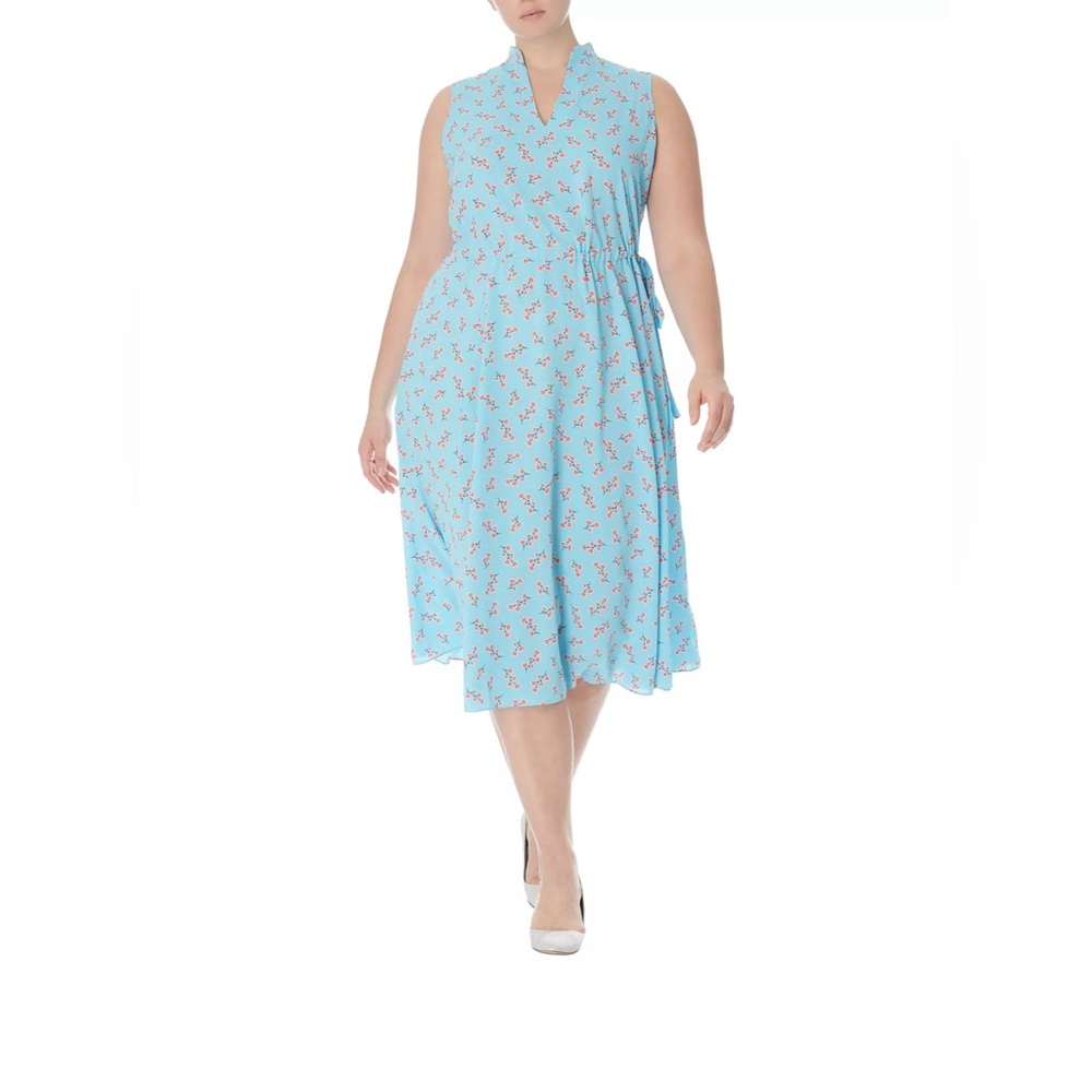 Anne Klein blue floral Midi dress